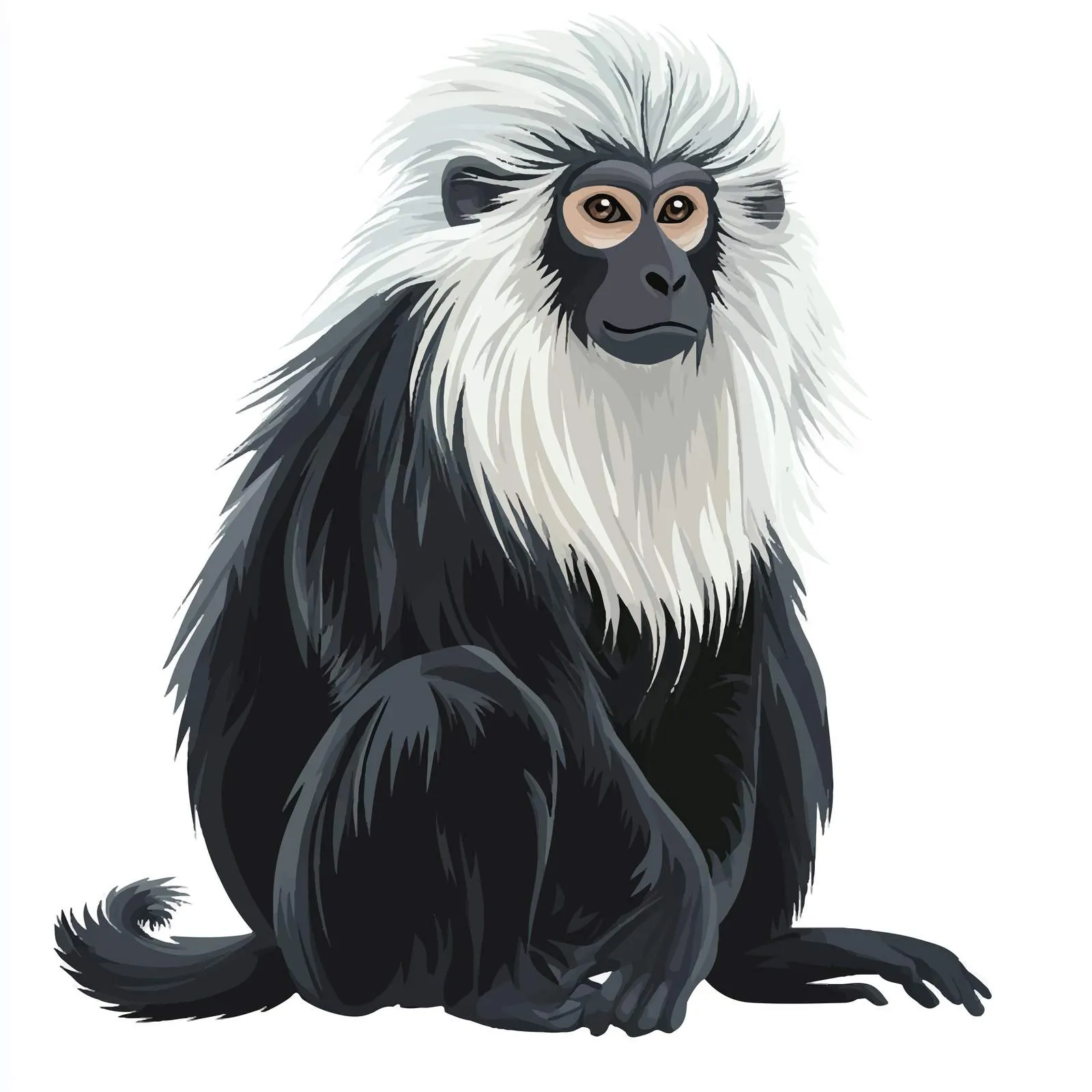 Lion-tailed Macaque Vector Art Illustration — free download from Dotvec
