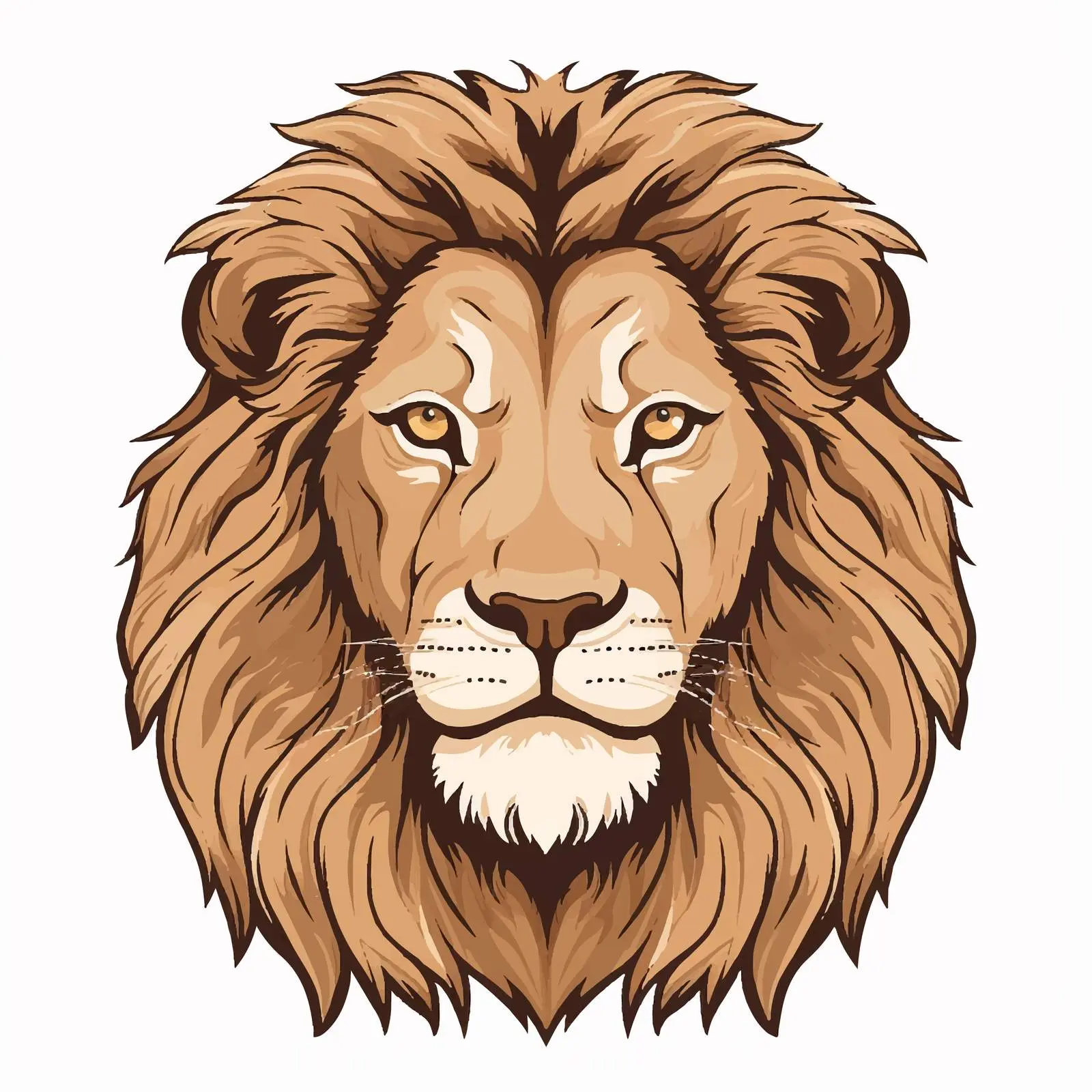 Top View Lion Vector Illustration on White Background – free fierce image from Dotvec