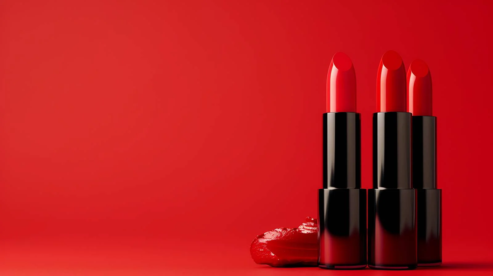 Vibrant Red Lipsticks on Red Background — free download from Dotvec