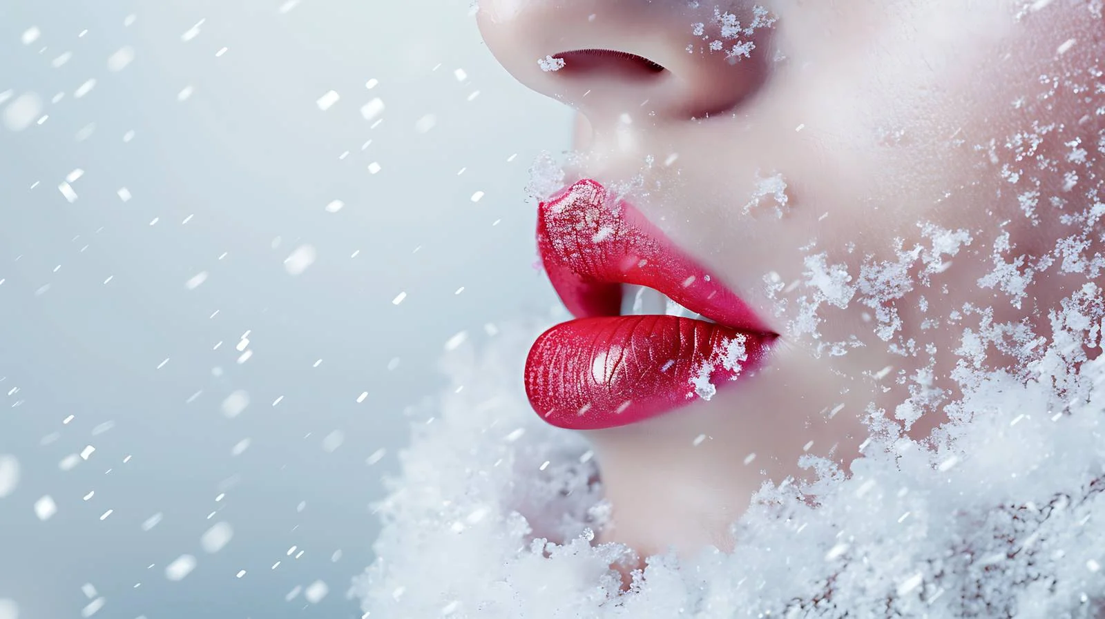 Vibrant Lipstick on Snow with Background — free download from Dotvec
