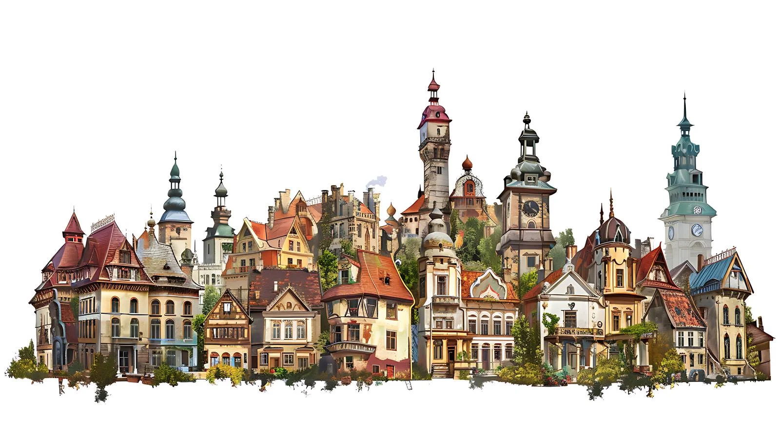 Lisztwyanka Town White Background — free download from Dotvec