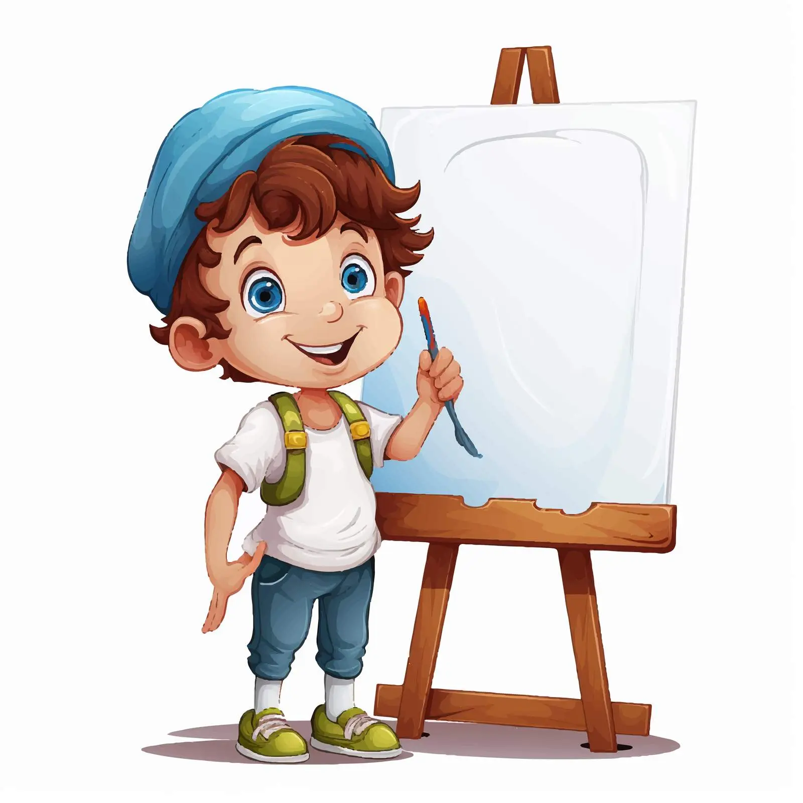 Cartoon Artist with Blank Canvas Illustration — free download from Dotvec