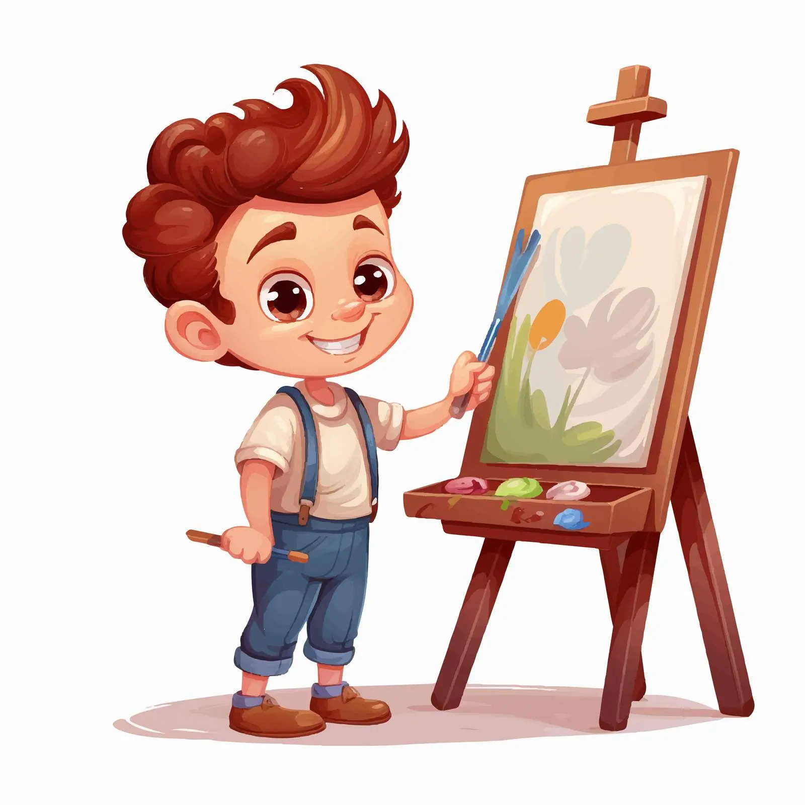 Young Artist Sketching Cartoon Character Illustration – free childhood creativity image from Dotvec