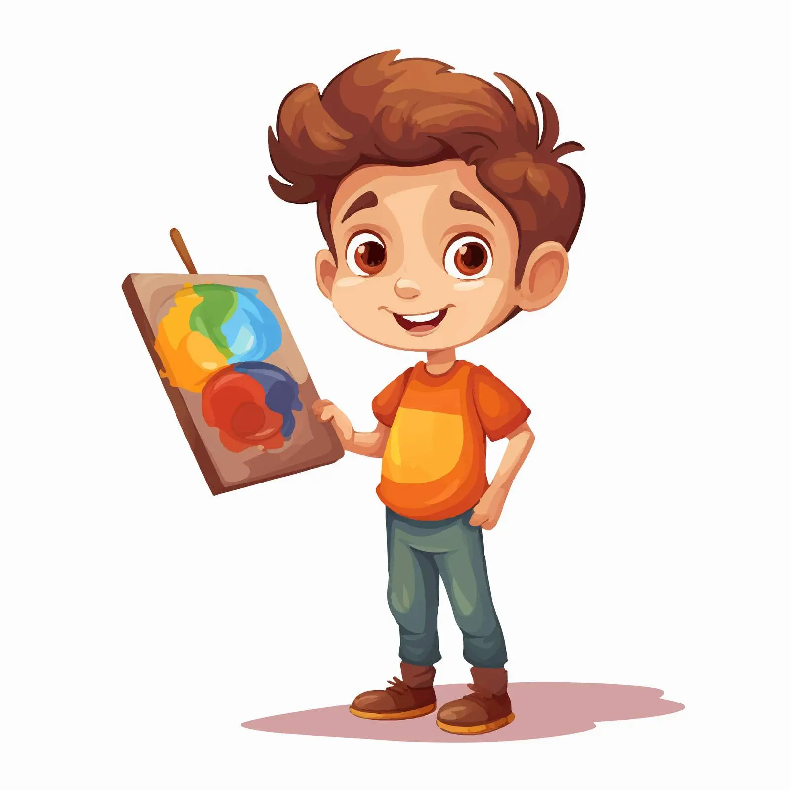 Cartoon Artist with Color Palette Illustration — free download from Dotvec