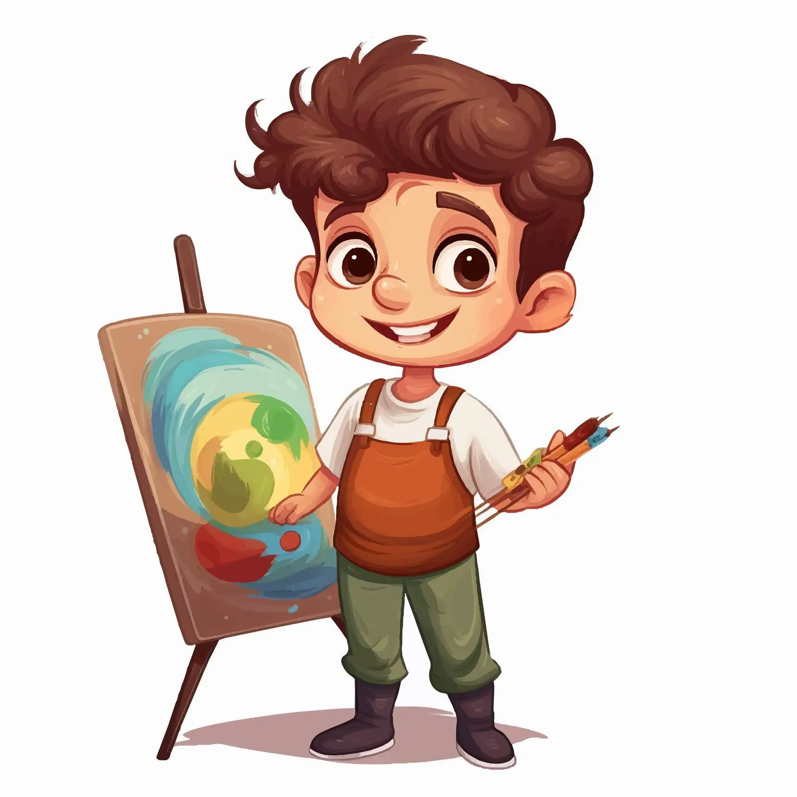 Cartoon Artist with Color Palette Illustration — free download from Dotvec