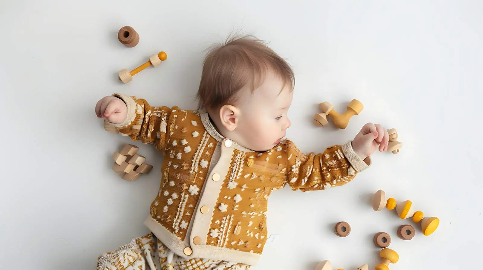 Stylish Baby Playing with Wooden Toys — free download from Dotvec