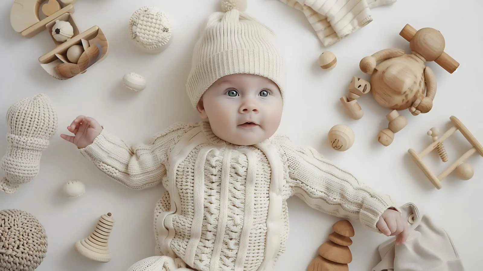 Stylish Baby Playing with Wooden Toys — free download from Dotvec