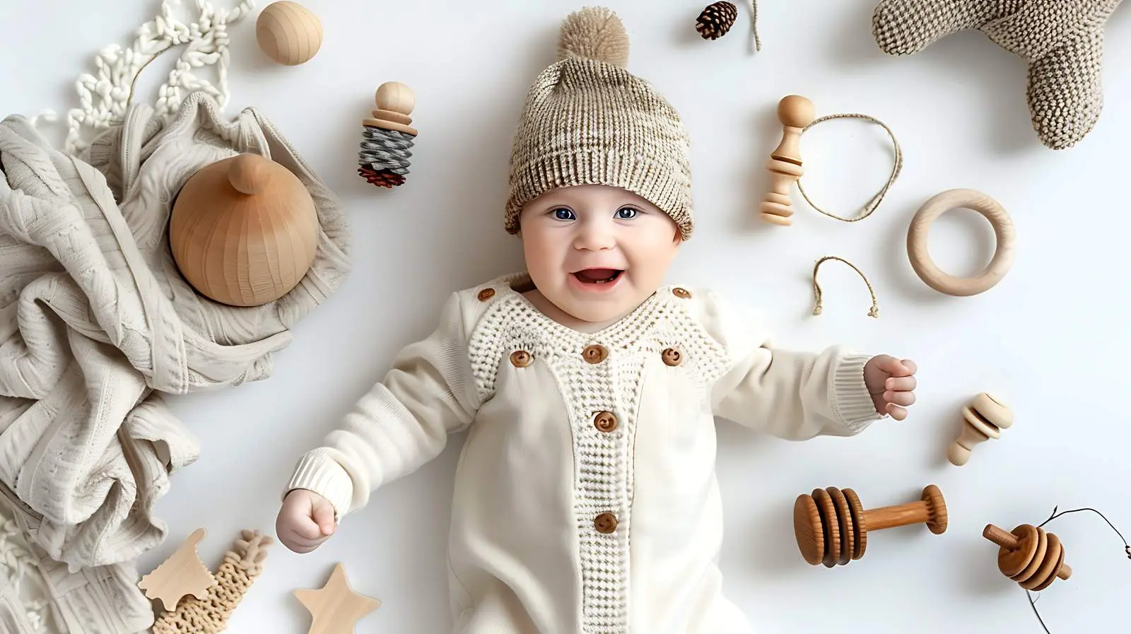 Stylish Baby Playing with Wooden Toys — free download from Dotvec