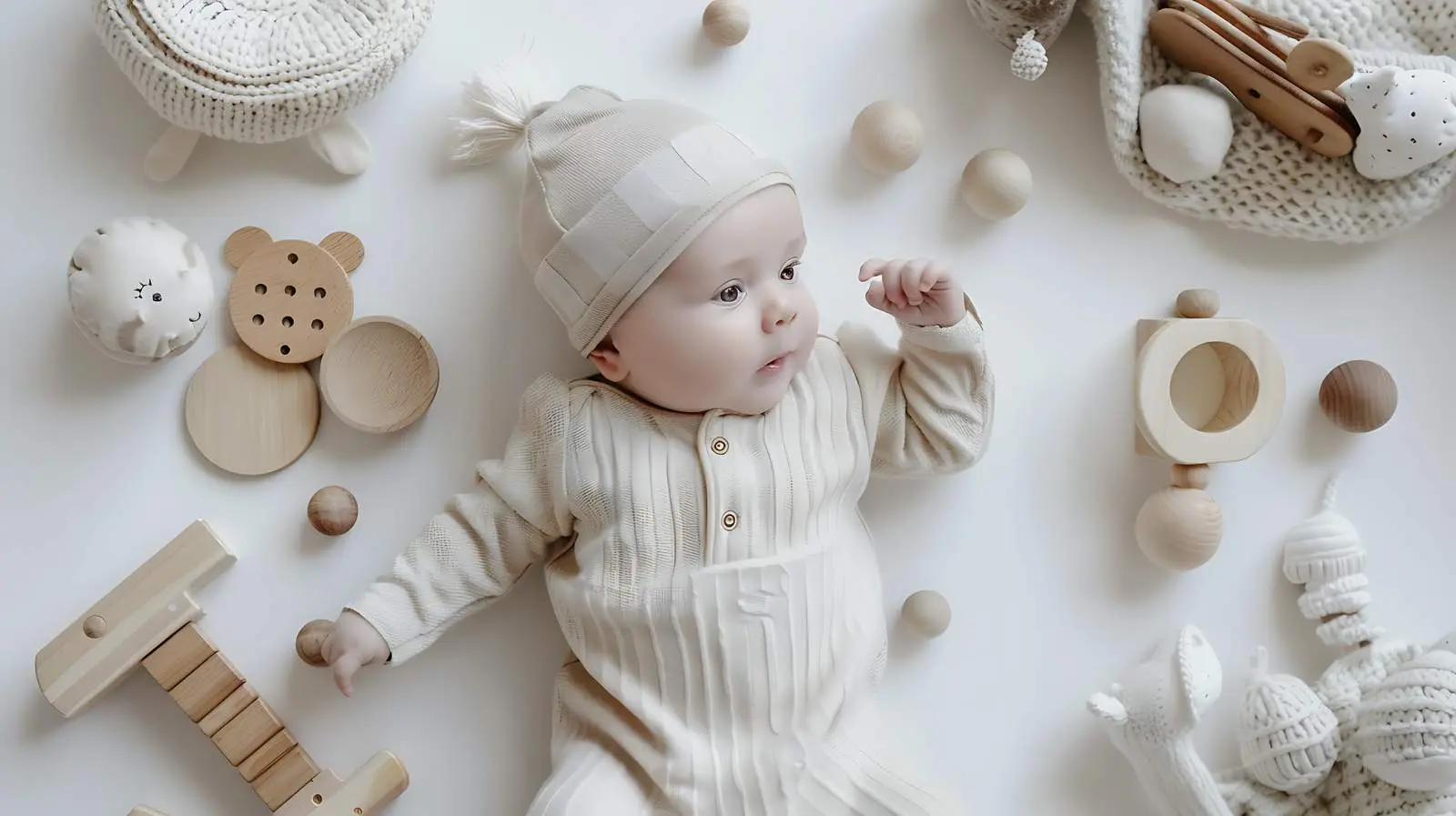 Stylish Baby Playing with Wooden Toys — free download from Dotvec
