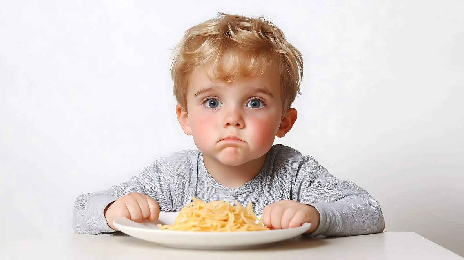 Little Boy Smiling After Meal on White Background — free download from Dotvec