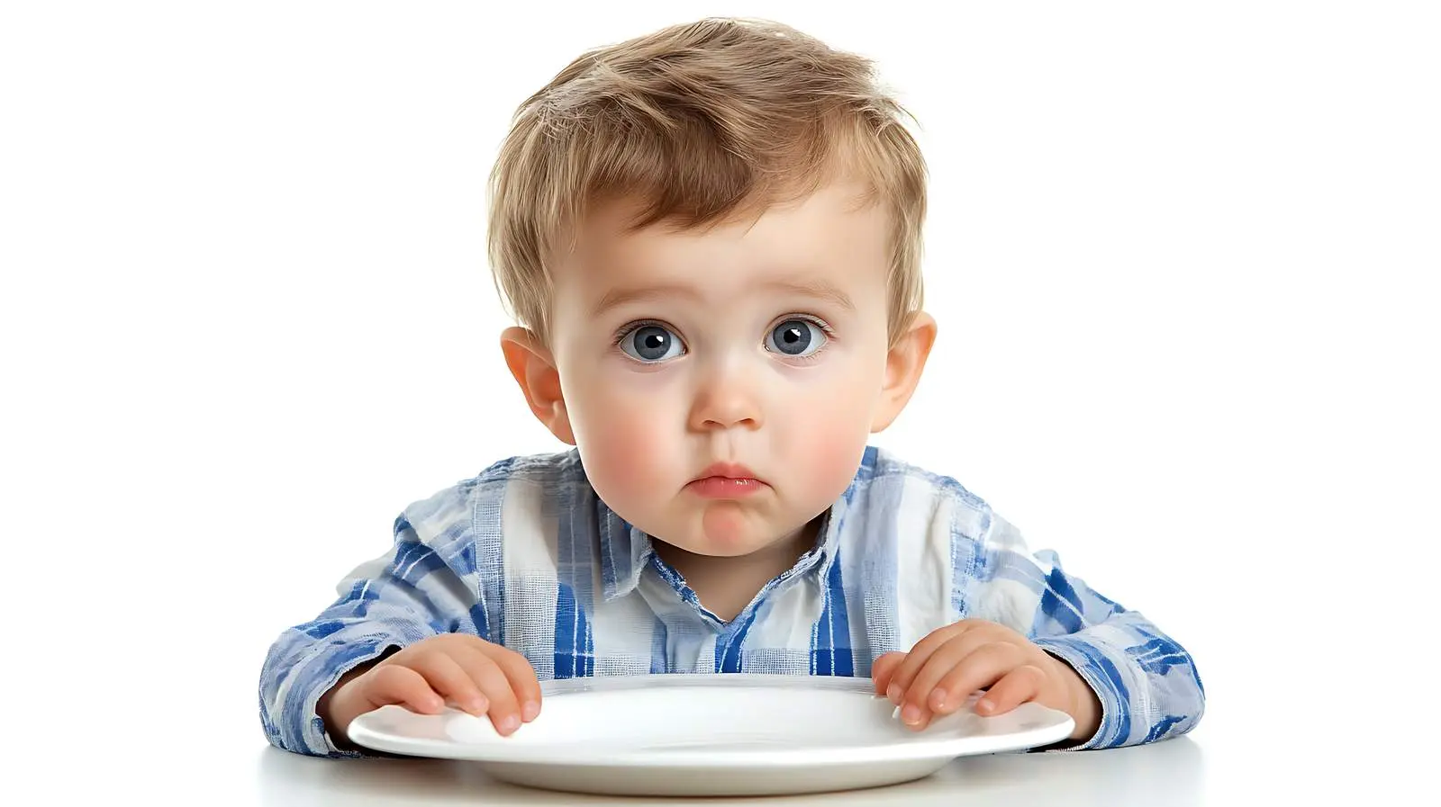 Happy Little Boy After Meal on White Background — free download from Dotvec
