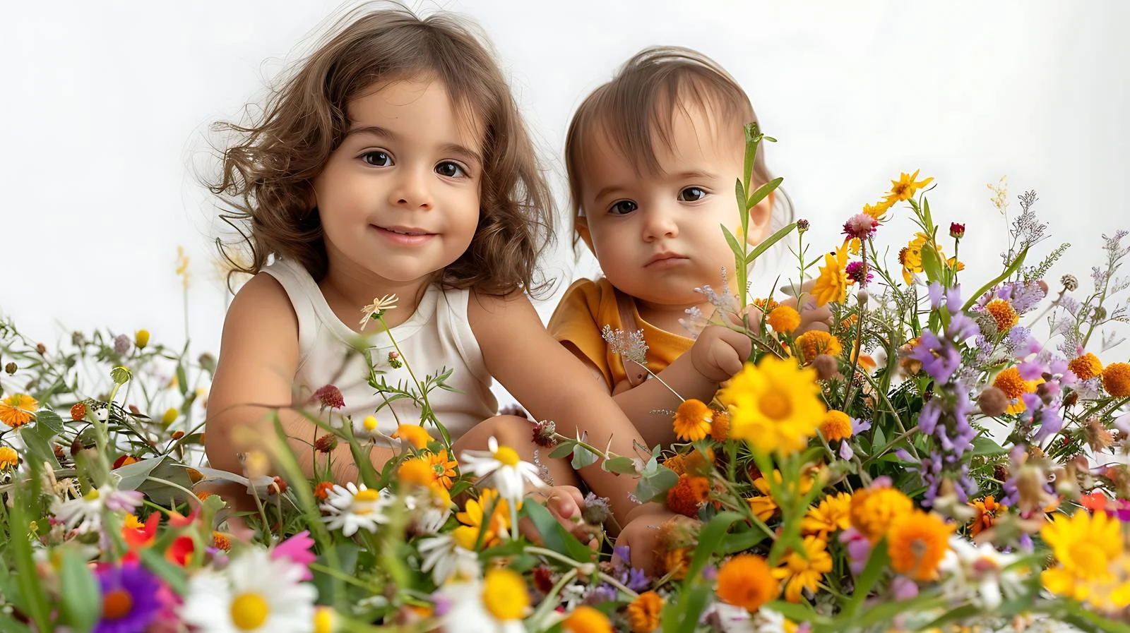 Serene Children on Meadow with Butterfly — free download from Dotvec