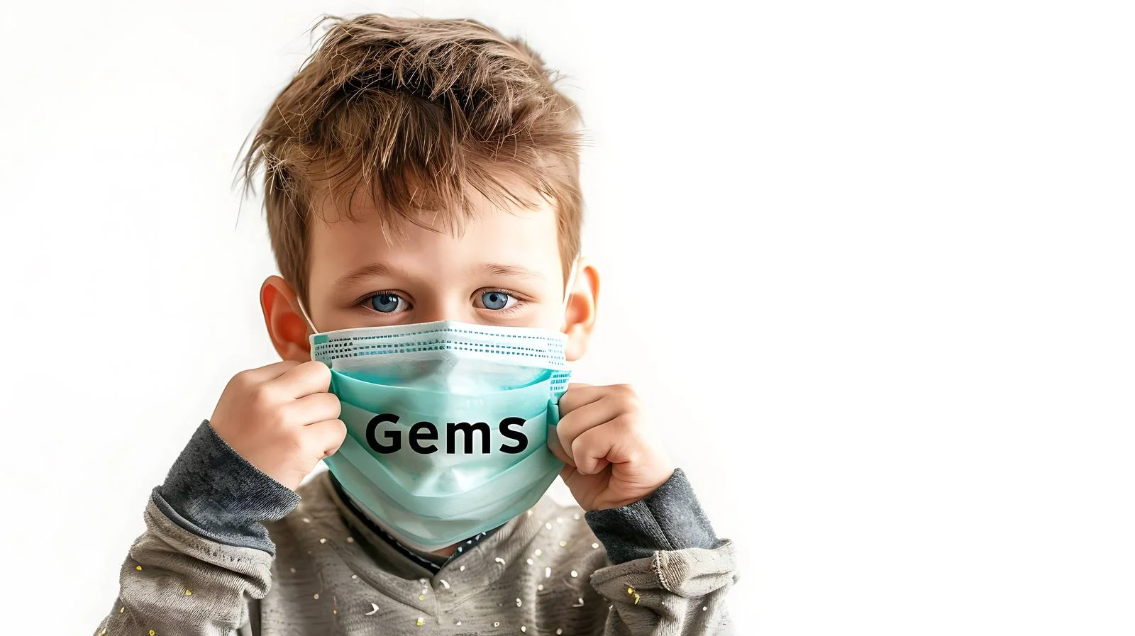 Child in Medical Mask - Bright Background — free download from Dotvec