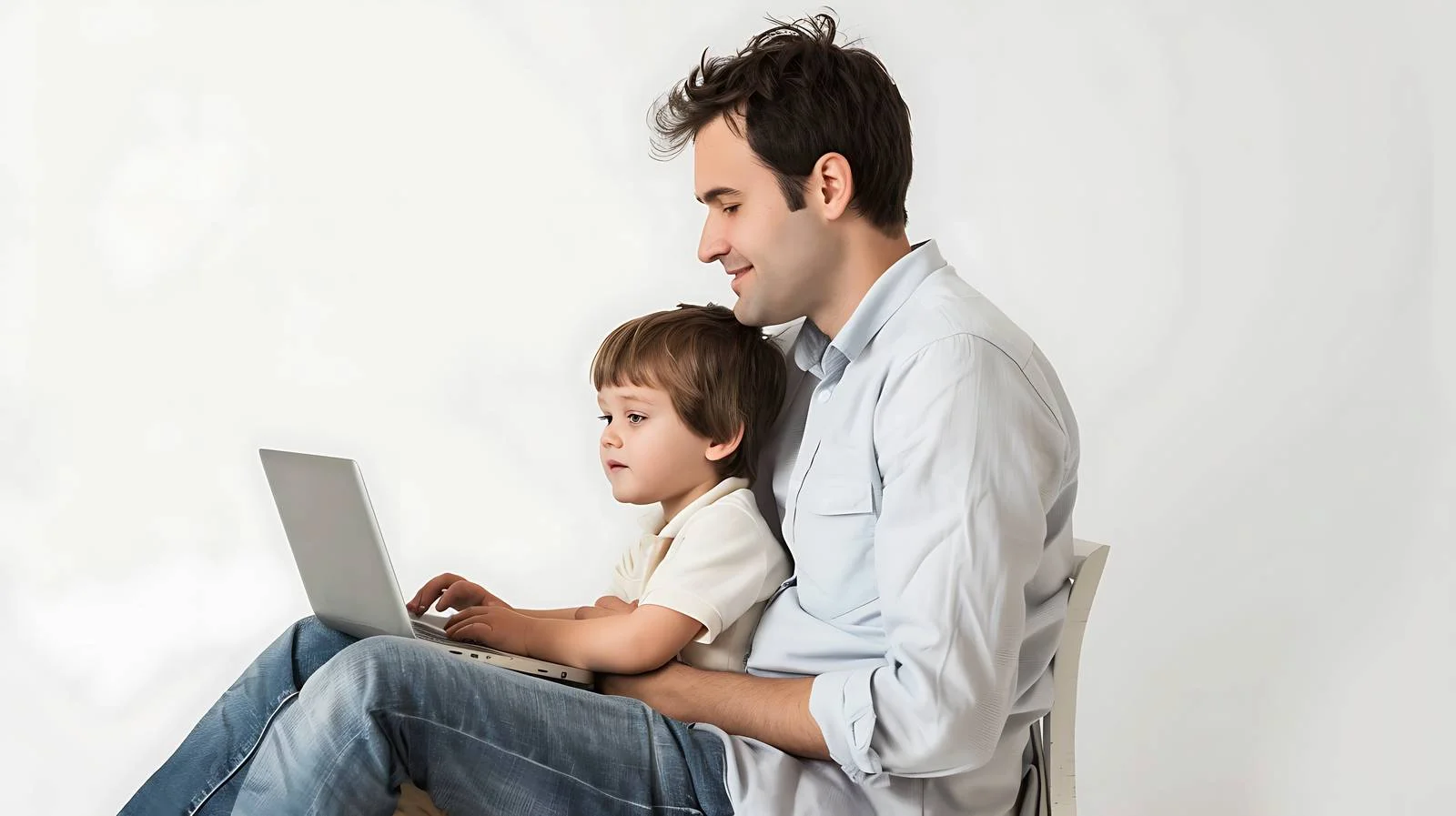 Father and Son Bonding While Working — free download from Dotvec