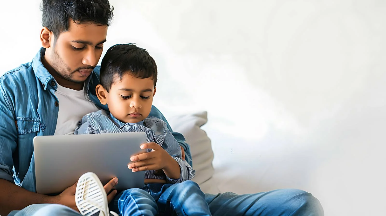 Father and Son Bonding During Work — free download from Dotvec