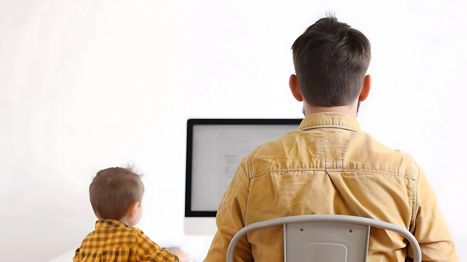 Father Working, Son Watching from Home — free download from Dotvec