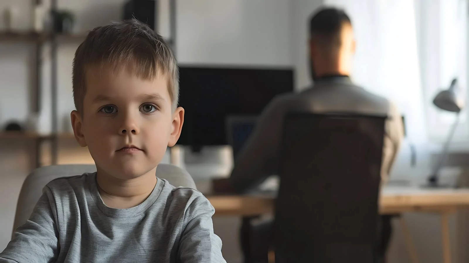 Father and Son Home Office Scene — free download from Dotvec