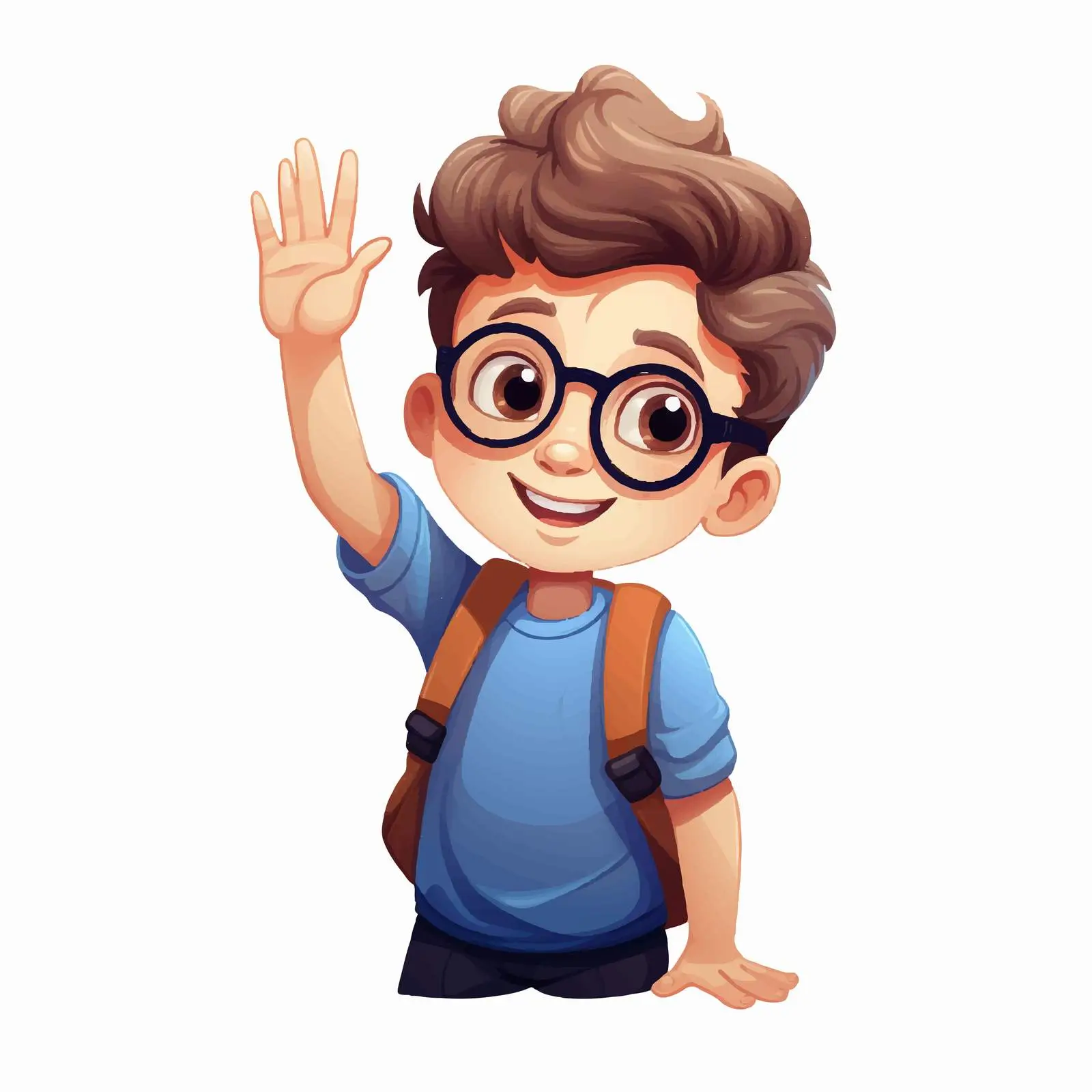 Smiling Scandinavian Boy Waving Hello Goodbye — free download from Dotvec