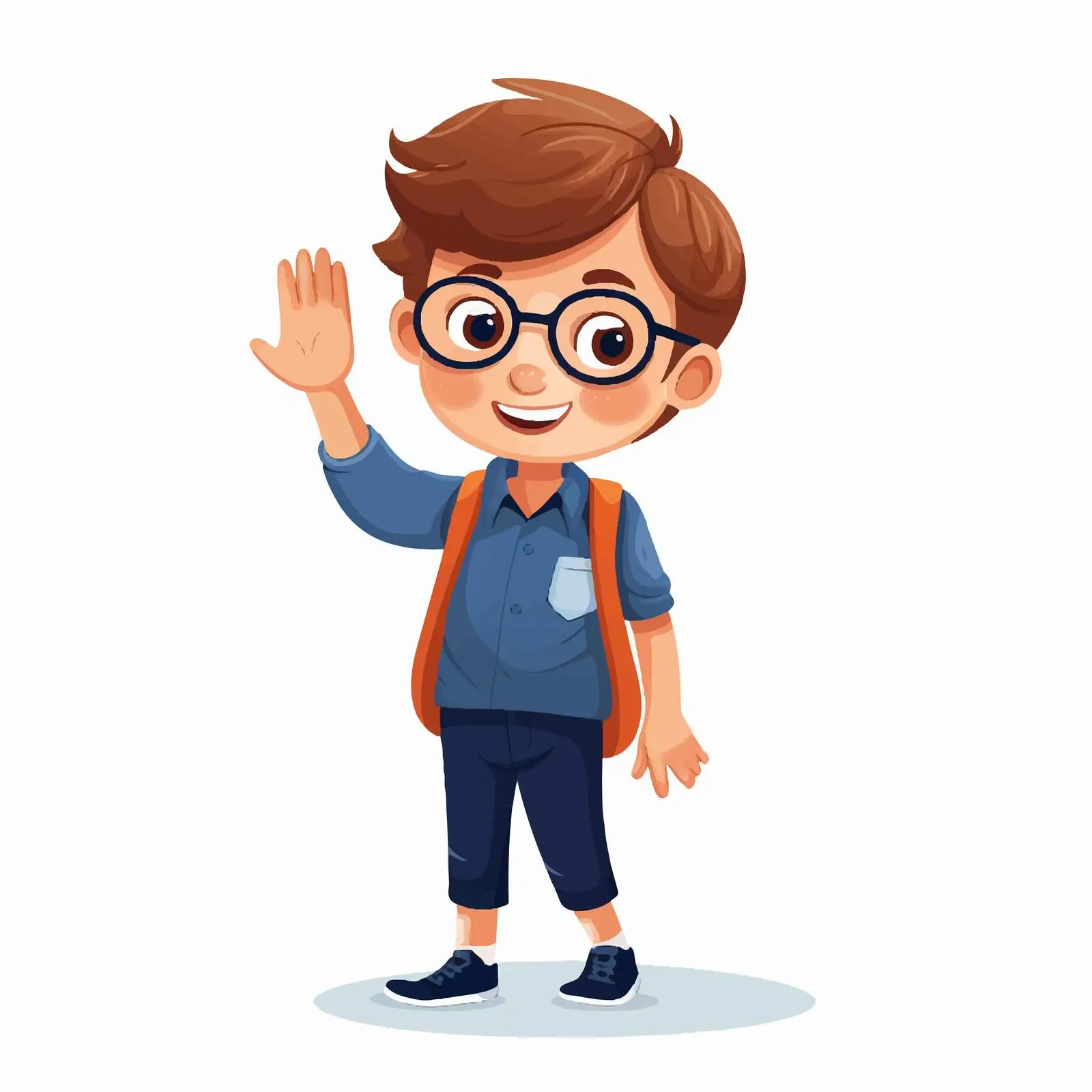 Scandinavian Boy Waving and Smiling Greeting — free download from Dotvec