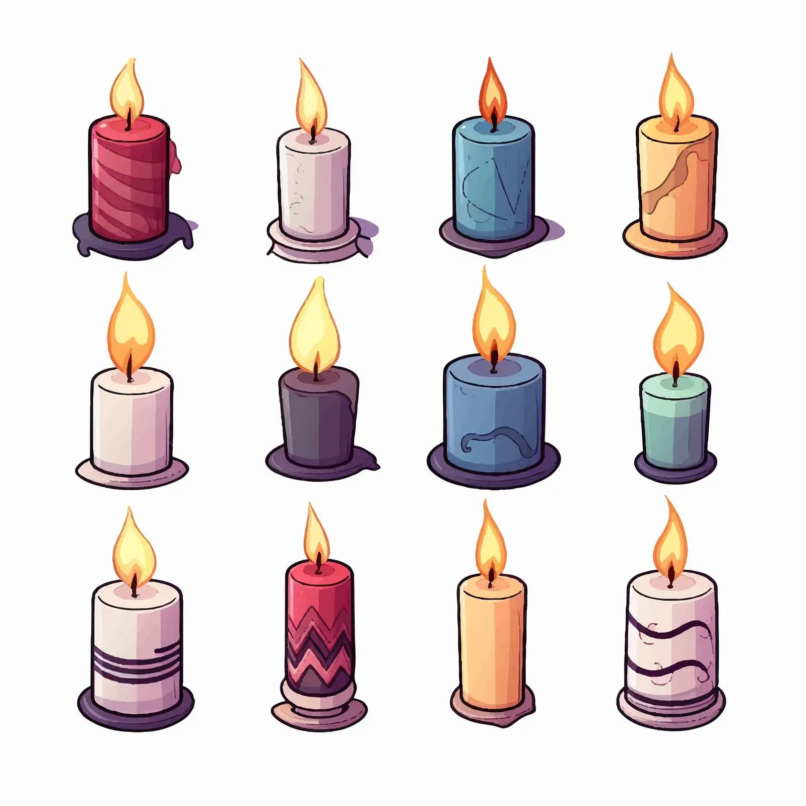 Minimalist Line Art Candle Illustration on White Background — free download from Dotvec