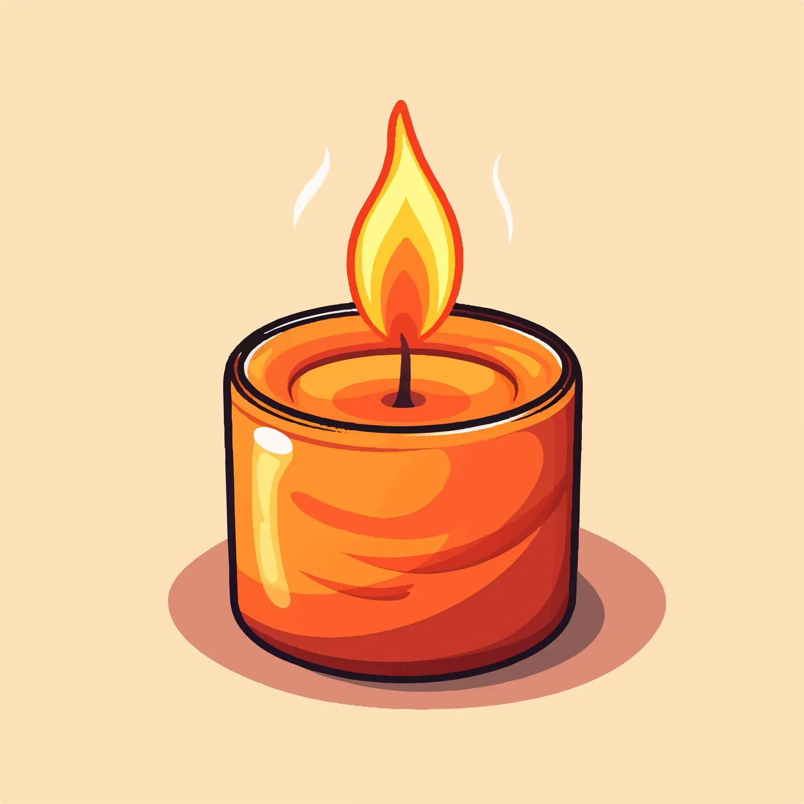 Minimalist Candle Vector Illustration on White Background — free download from Dotvec