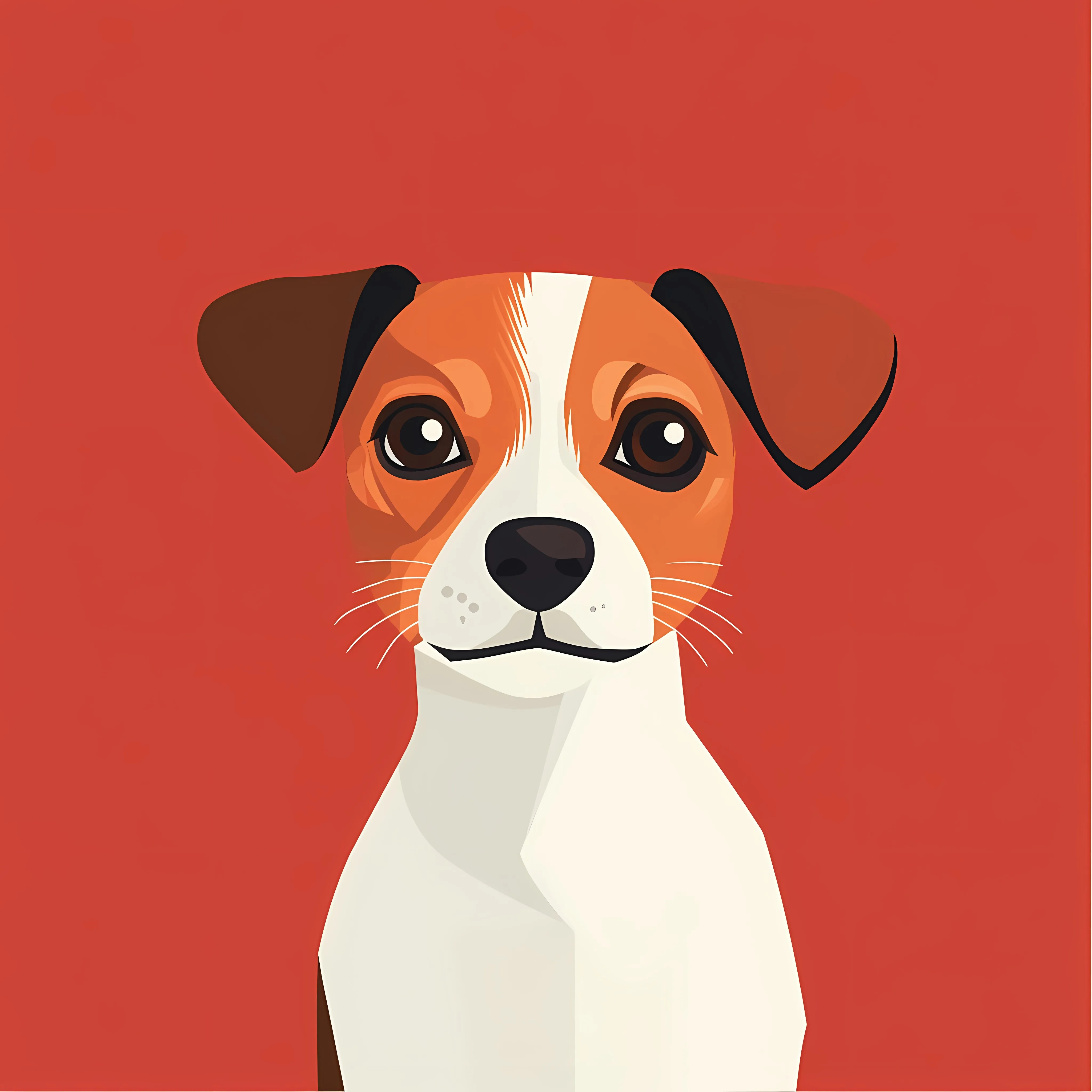 Cute Flat Vector Illustration of a Little Dog – free digital dog art image from Dotvec