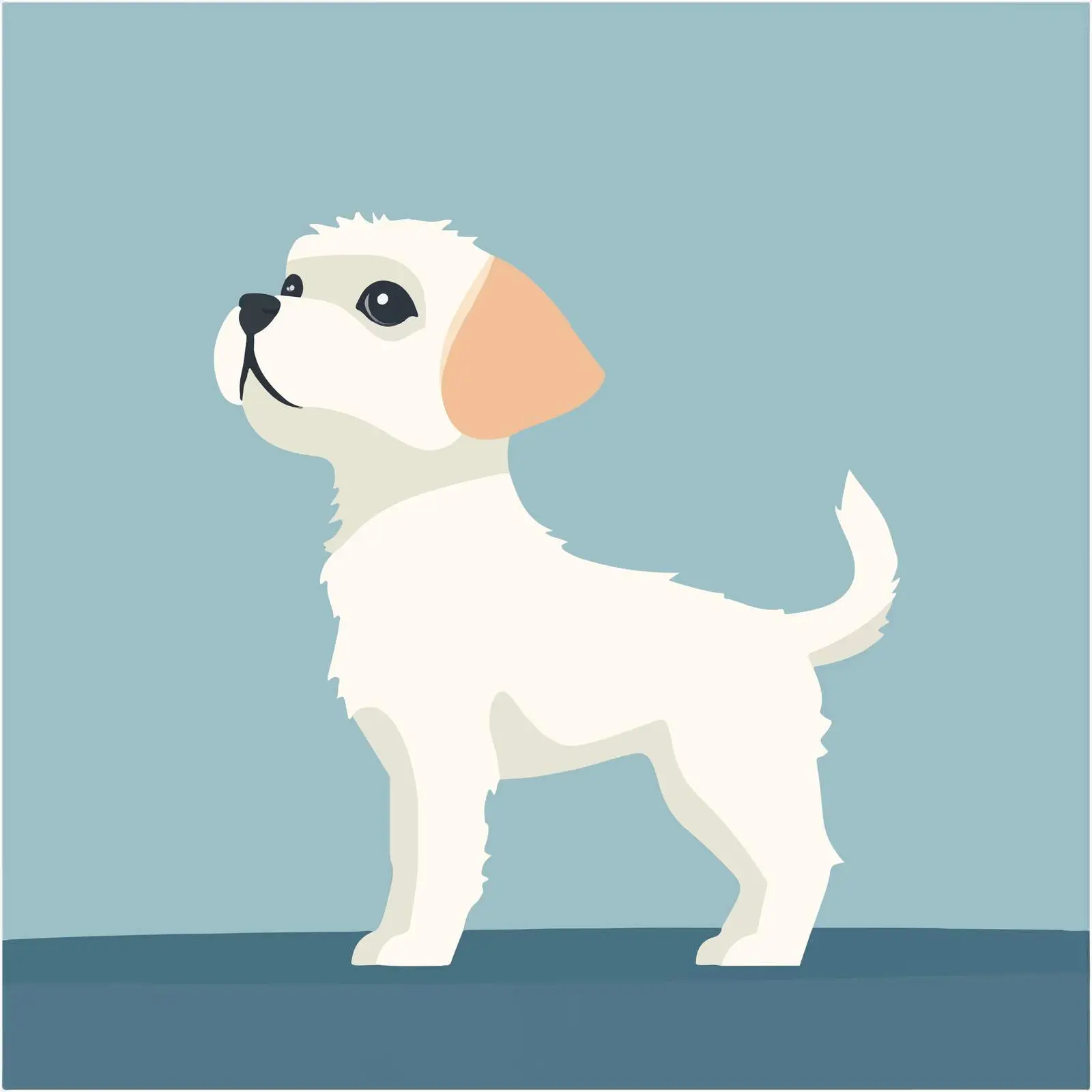 Flat Vector Illustration of a Little Dog — free download from Dotvec