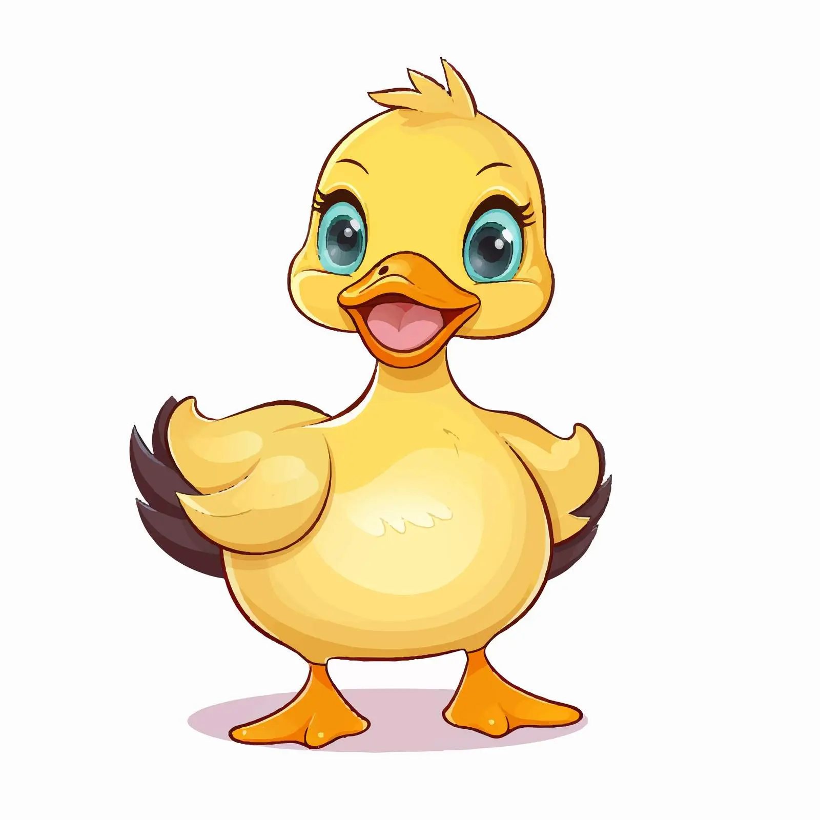 Cute Little Duck Vector Illustration on White Background – free baby duck image from Dotvec