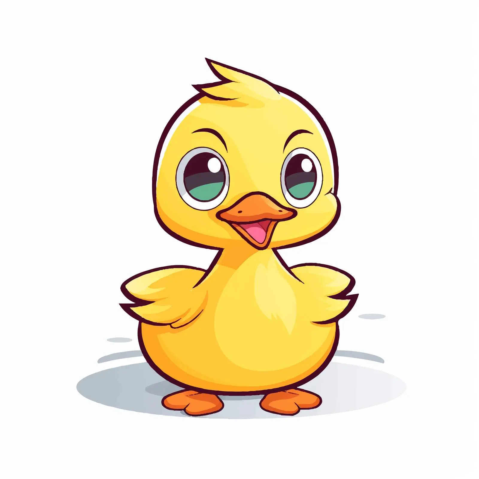 Charming Little Duck Vector Illustration on White Background – free whimsical duck image from Dotvec