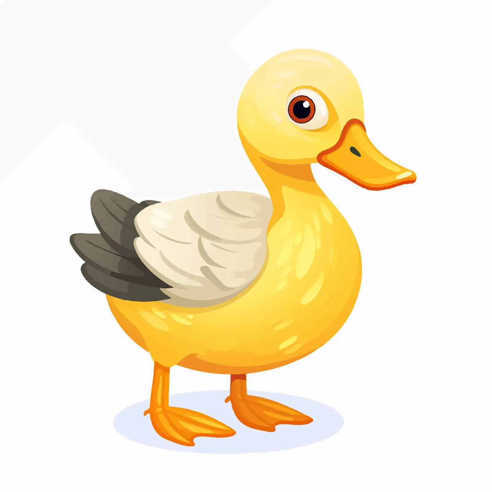 Cute Little Duck Vector Illustration on White Background – free whimsical duck image from Dotvec
