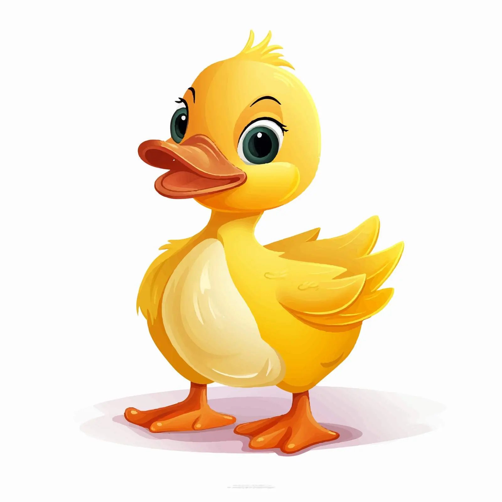 Cute Little Duck Vector Illustration – free naive image from Dotvec