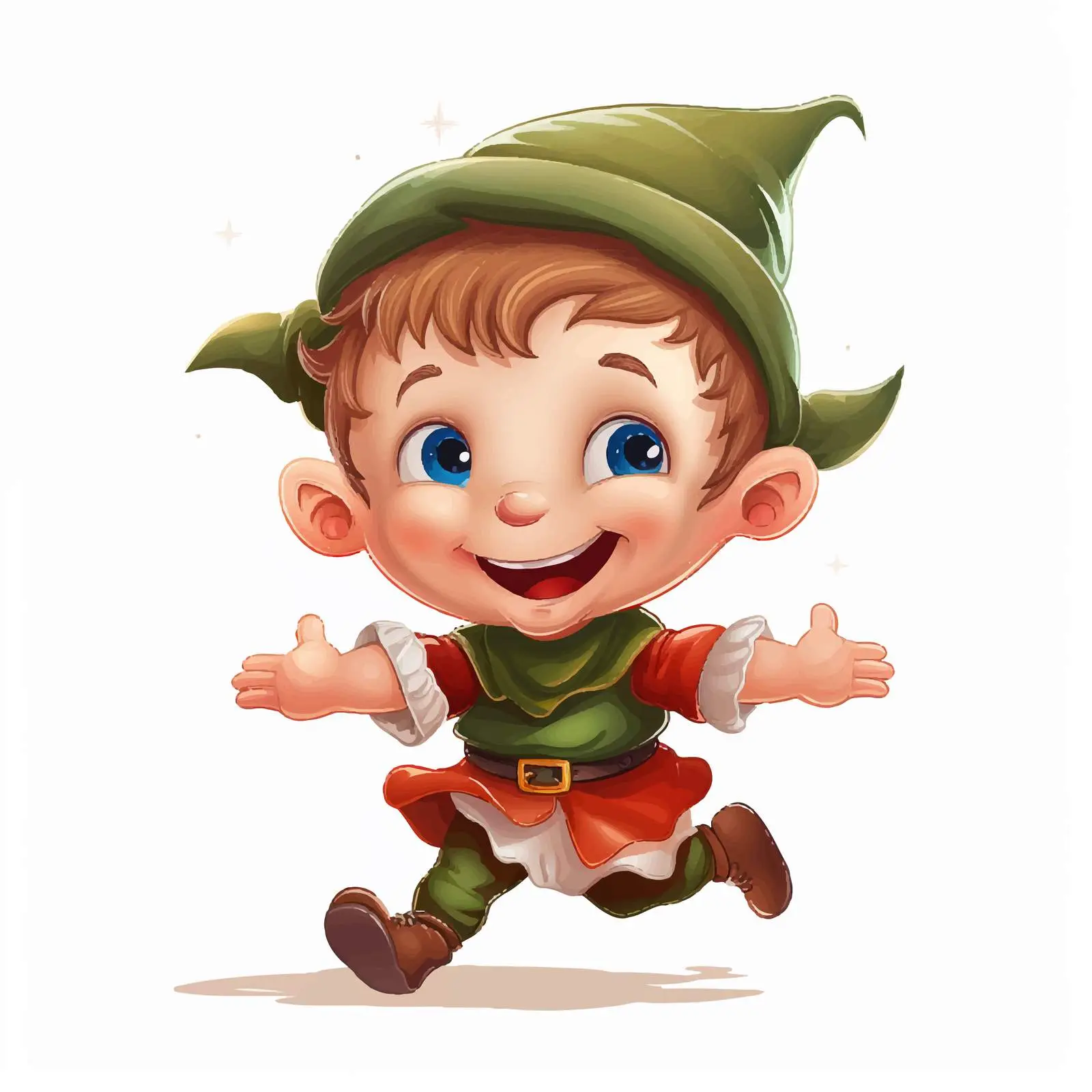 Happy Face Cartoon Elf Vector Illustration — free download from Dotvec