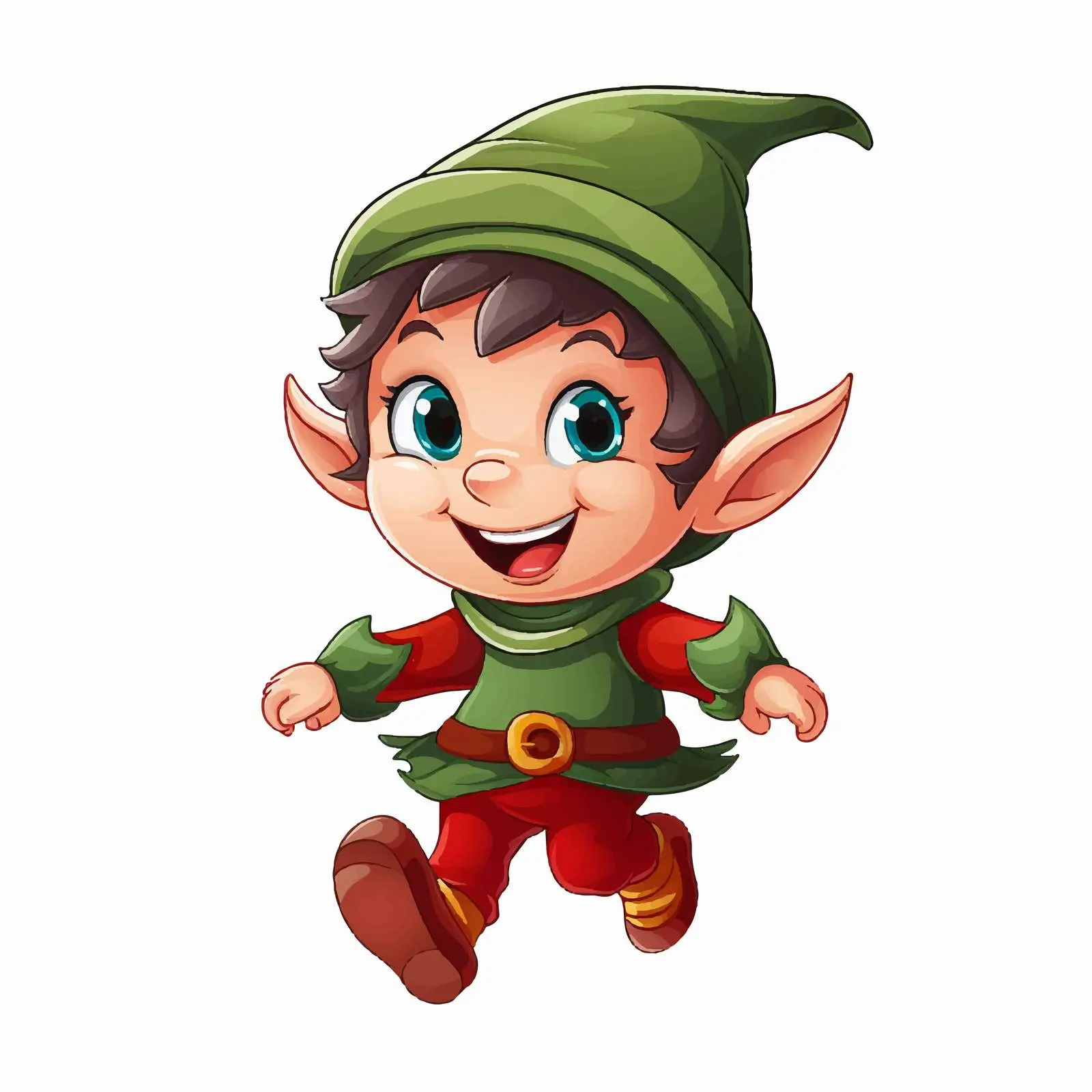 Happy Little Elf Cartoon Vector Illustration — free download from Dotvec