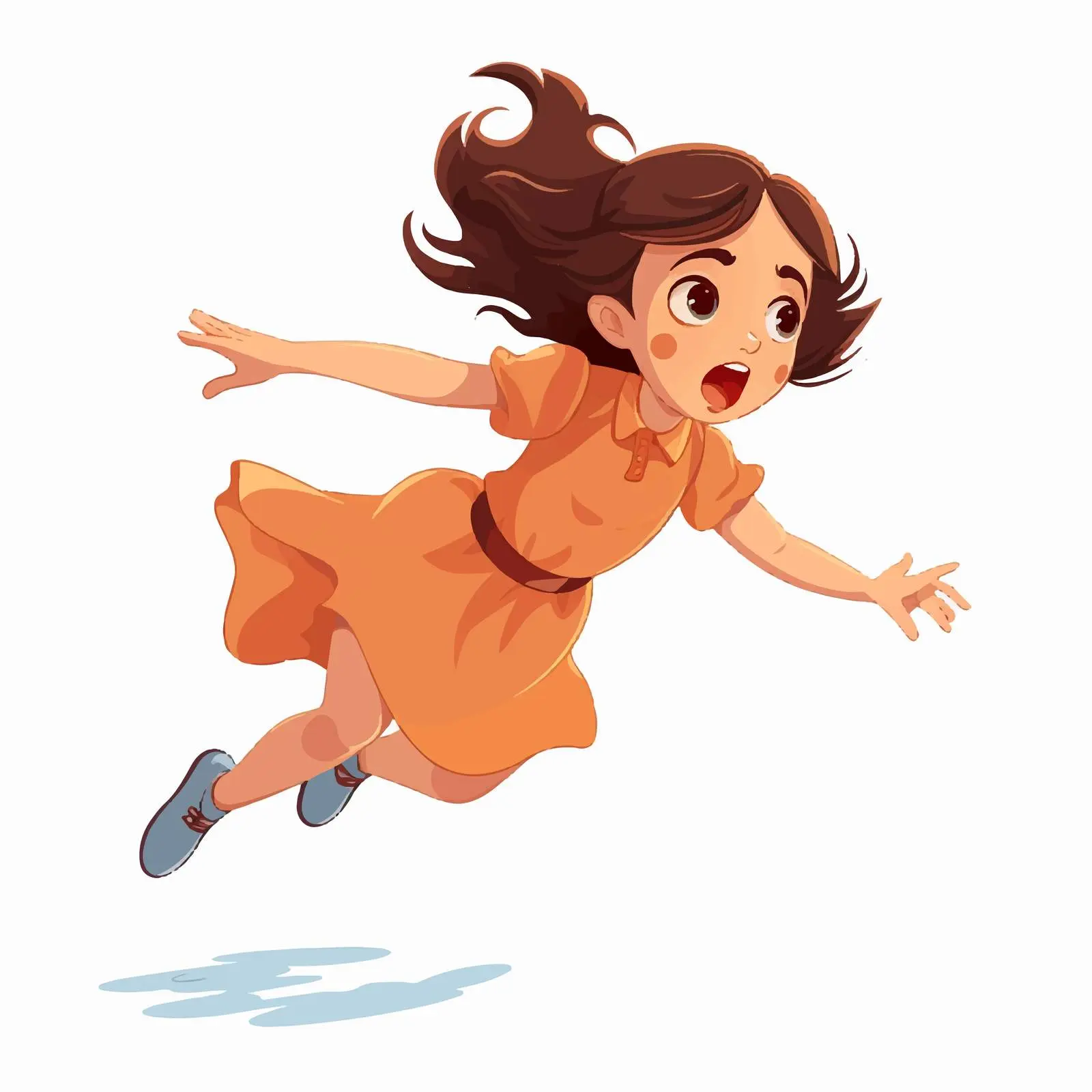 Cartoon Illustration of Falling Little Girl — free download from Dotvec