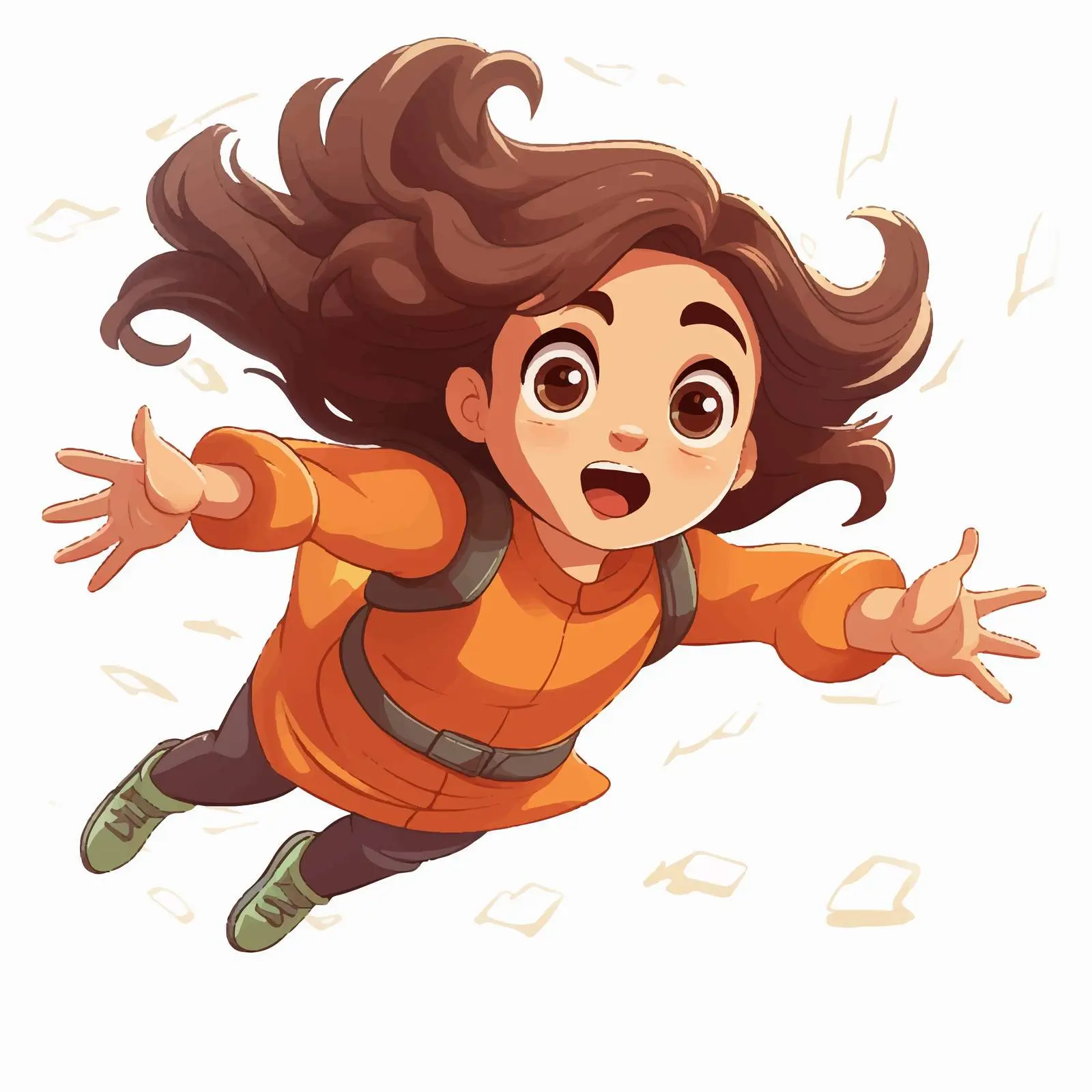 Cartoon Illustration of Little Girl Falling Down — free download from Dotvec