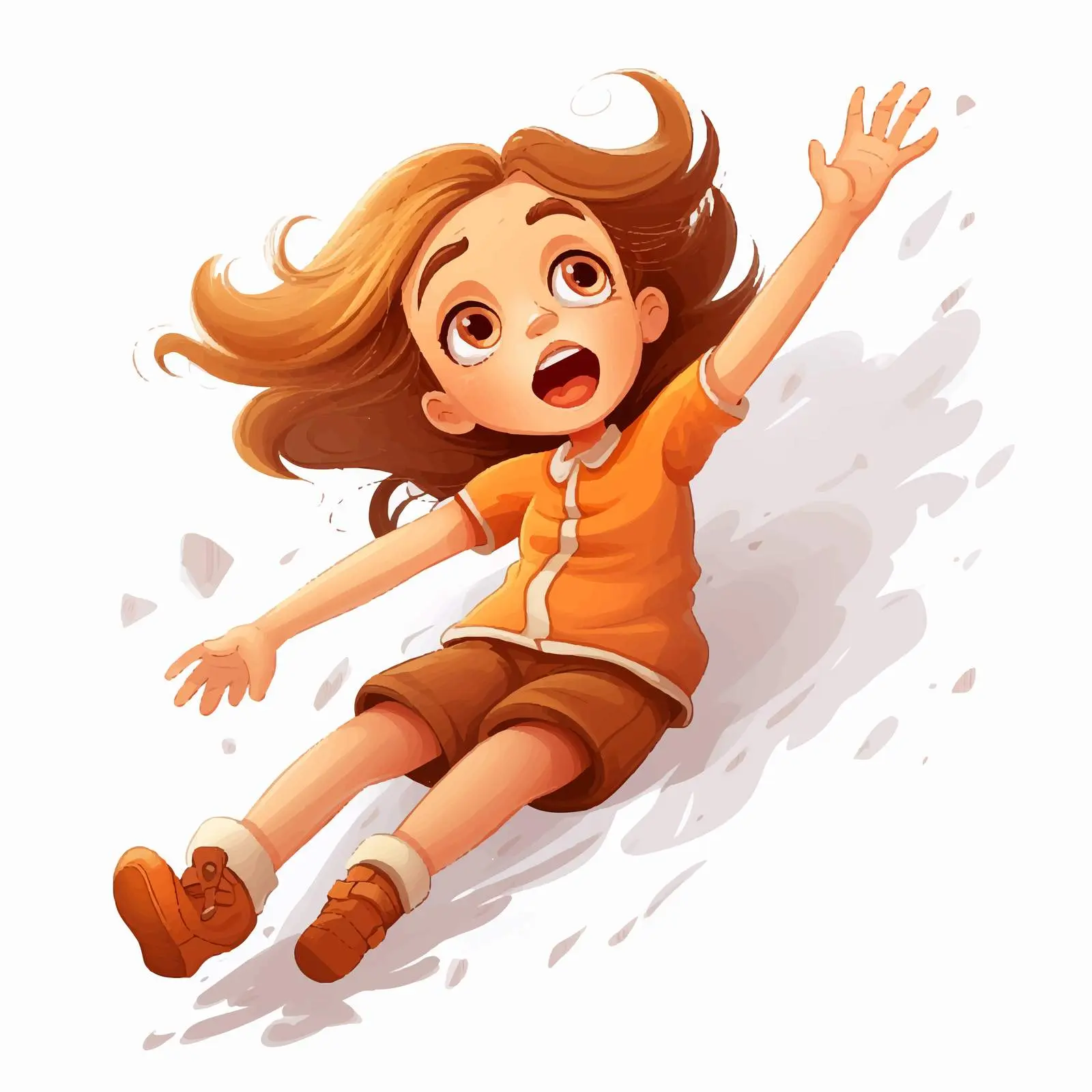 Cartoon Illustration of a Little Girl Falling — free download from Dotvec
