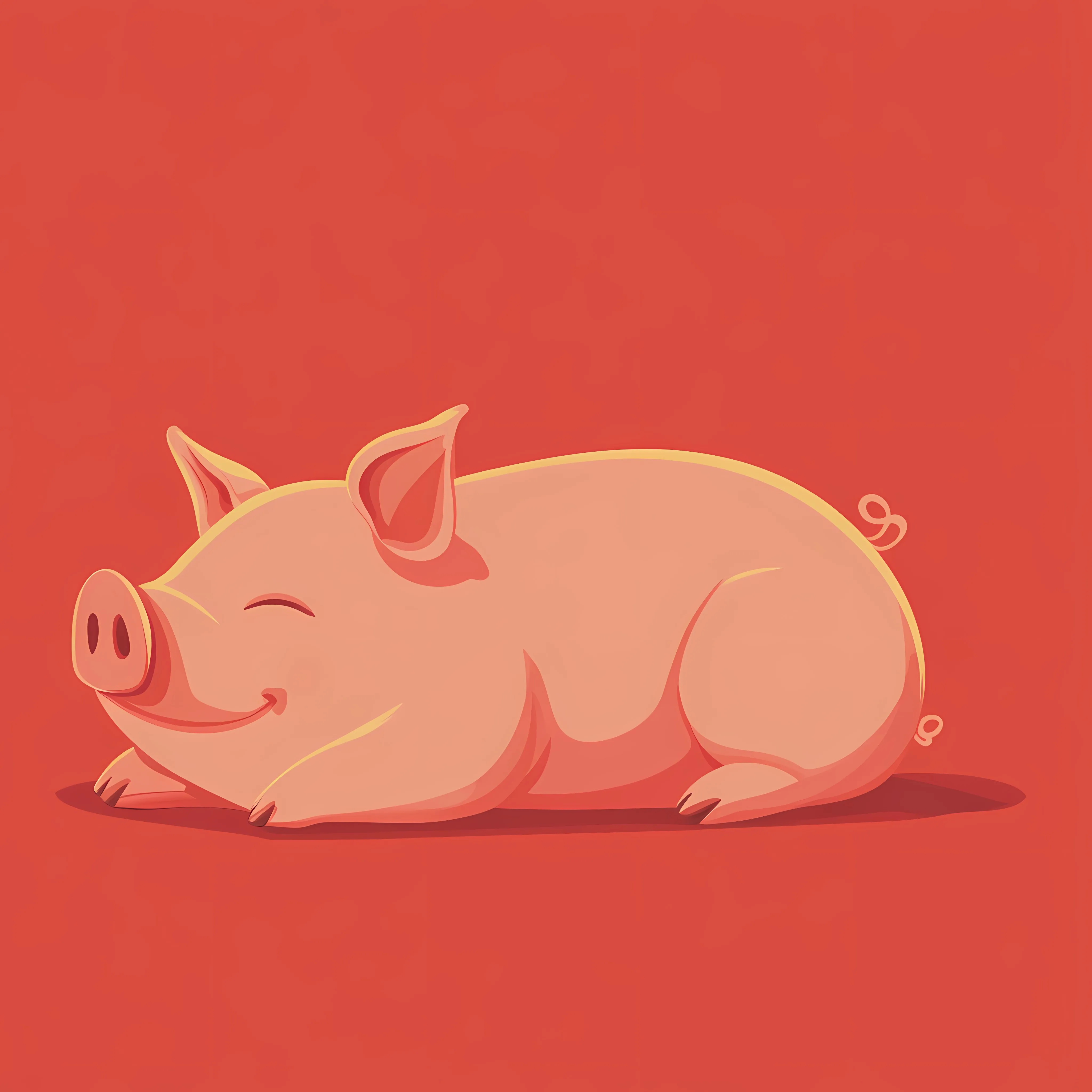 Cartoon Illustration of Laying Piggy — free download from Dotvec