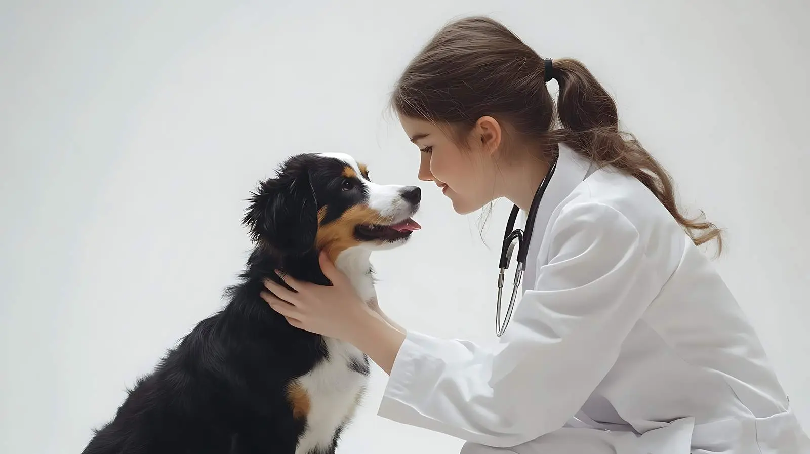 Vet Examining Dog on White Background — free download from Dotvec