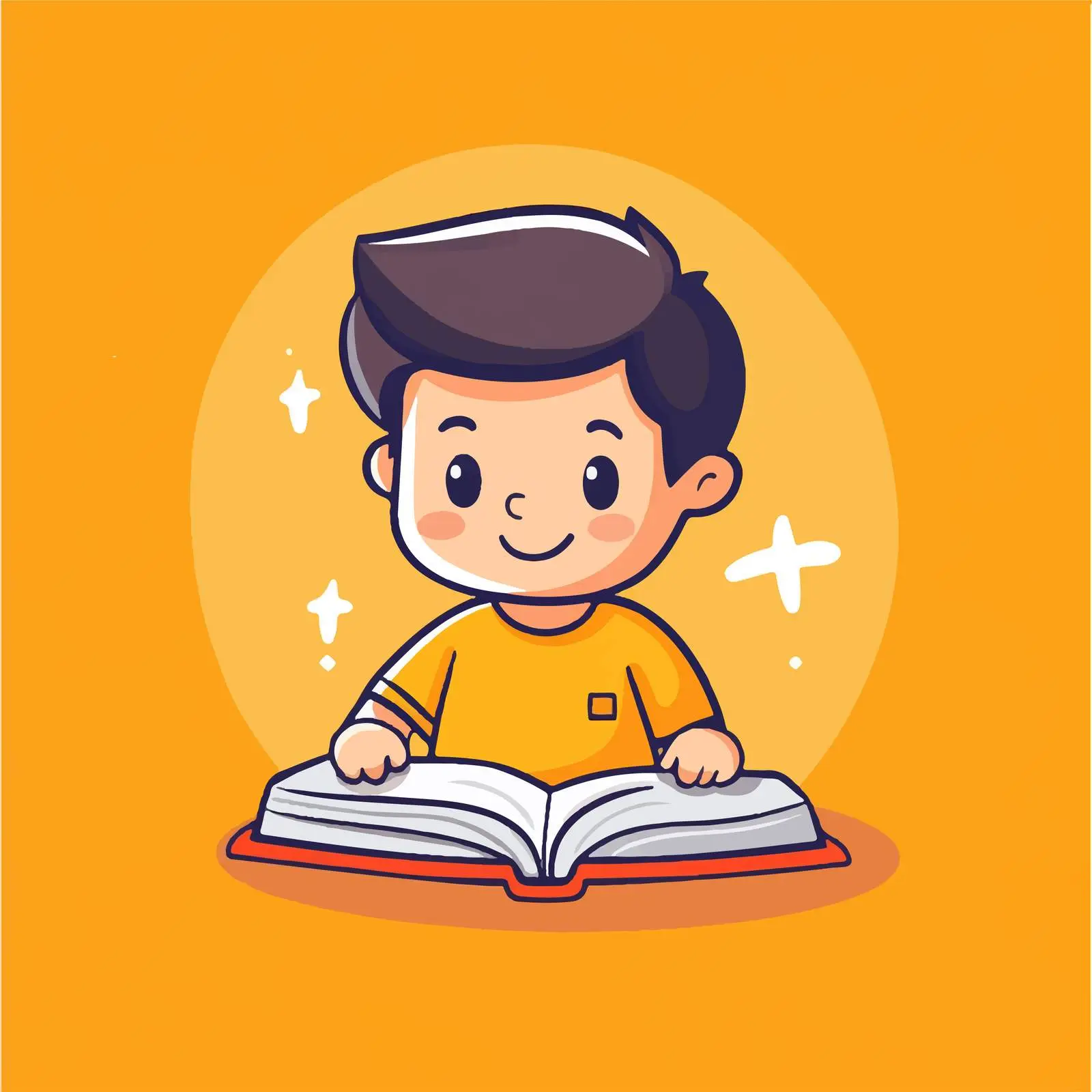 Student Boy Erasing in Book Vector Illustration — free download from Dotvec