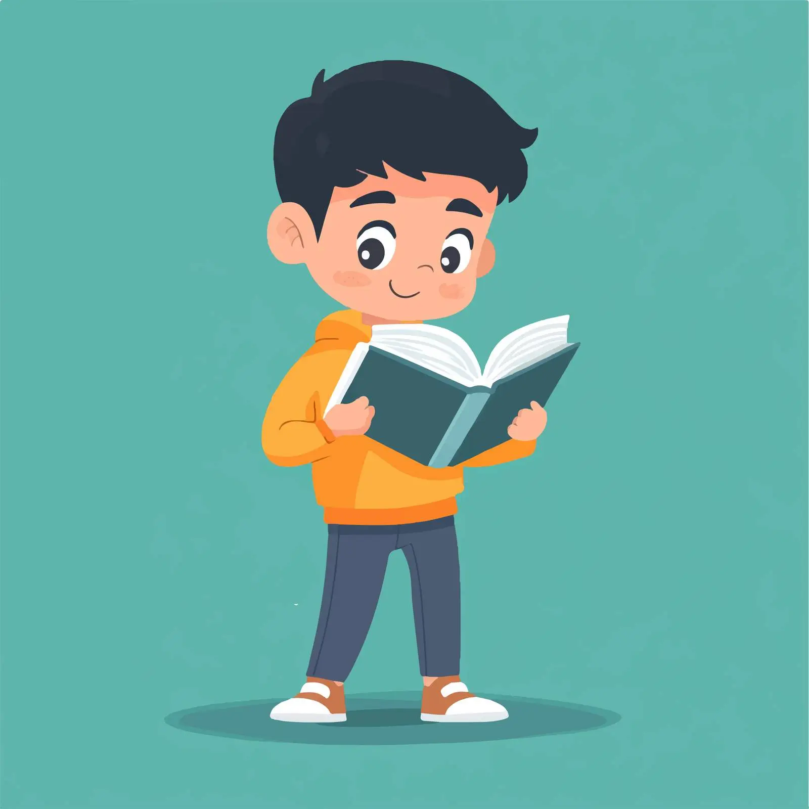 Young Boy Erasing in Book Illustration Vector — free download from Dotvec