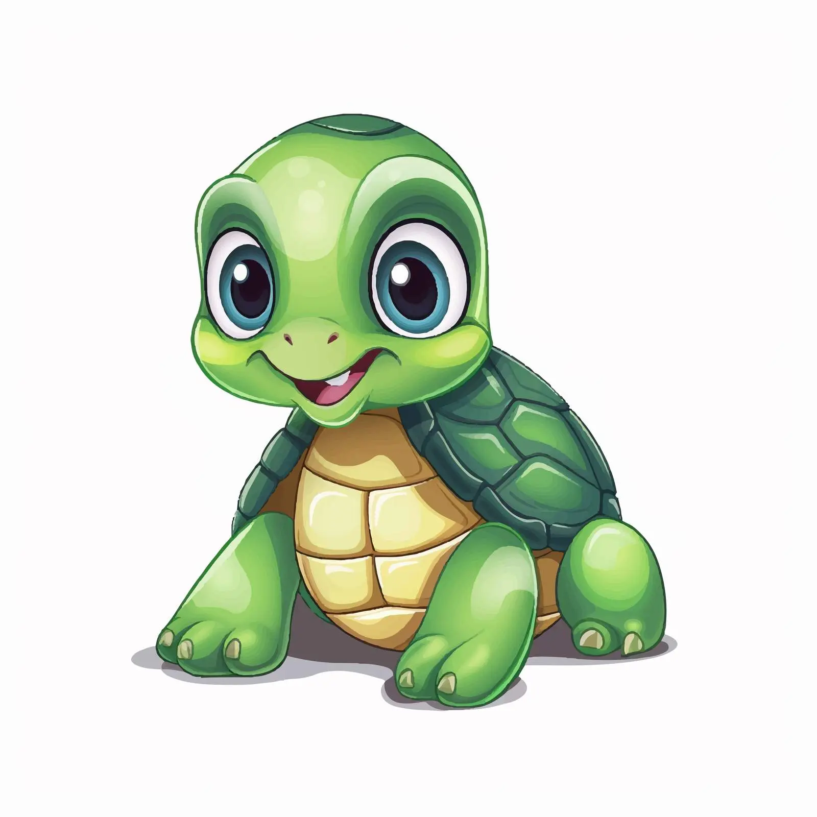 Little Turtle Vector Illustration on White Background — free download from Dotvec