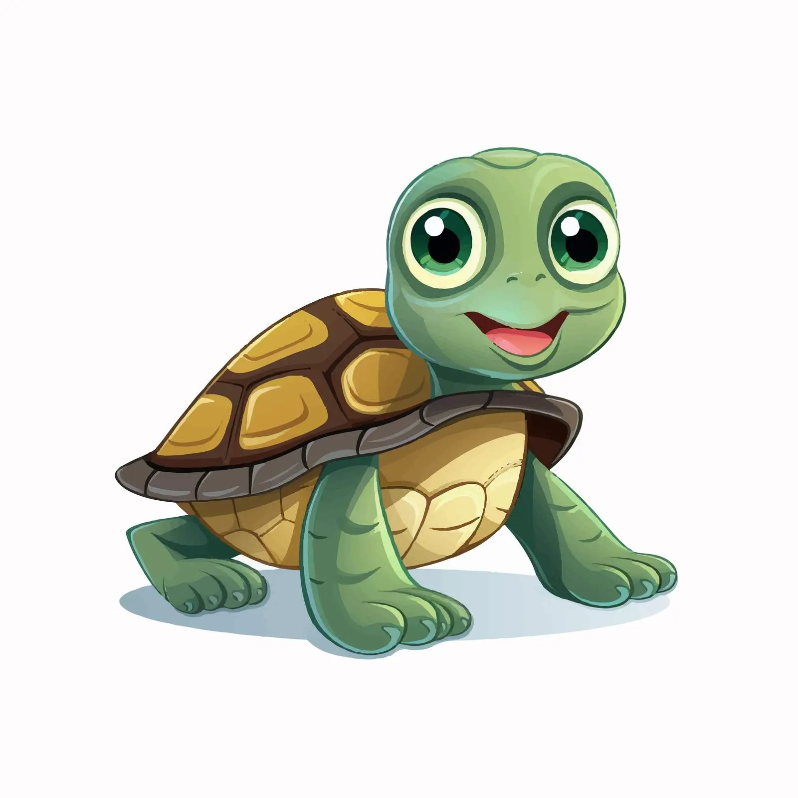 Cute Little Turtle Vector Illustration — free download from Dotvec