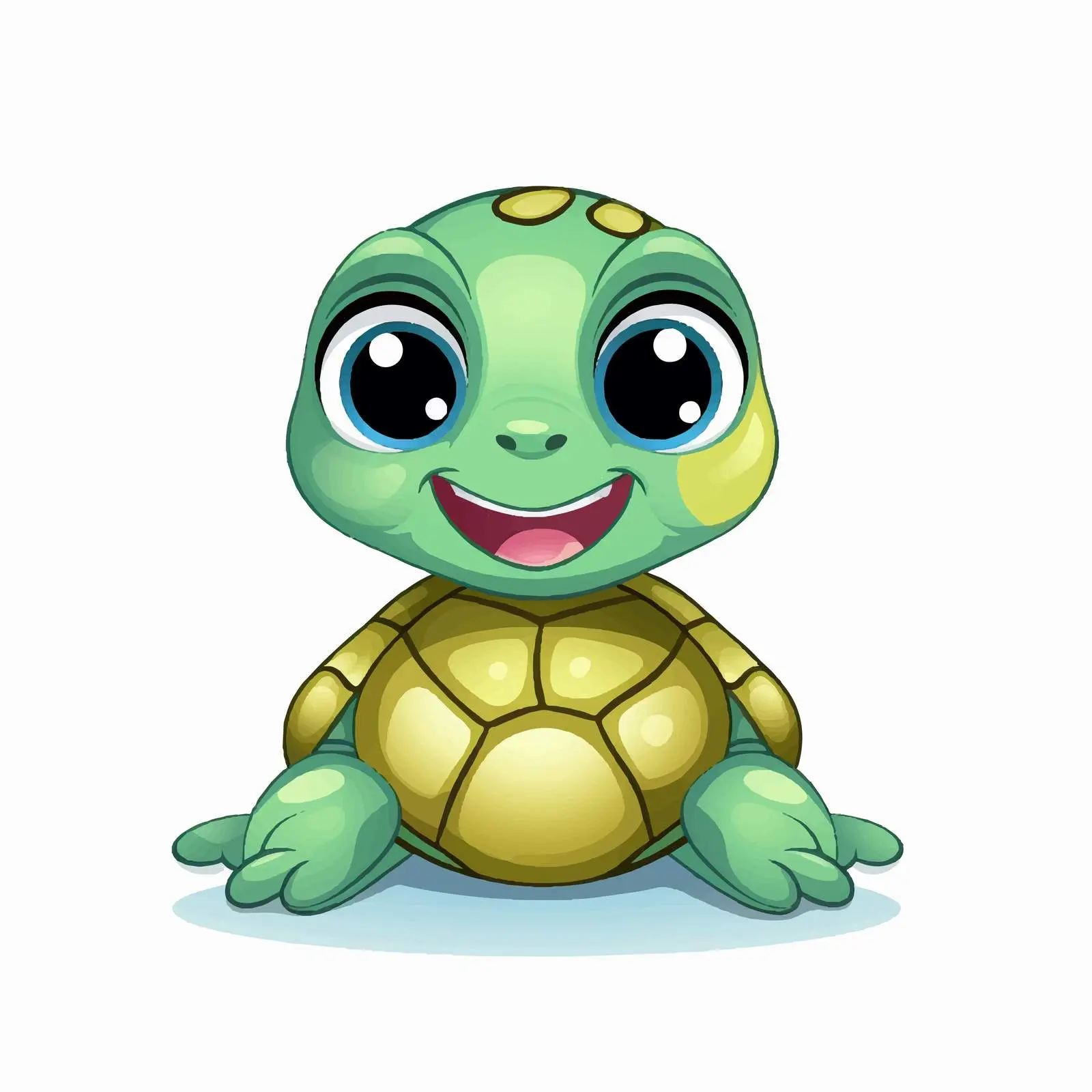 Cute Little Turtle Vector Illustration — free download from Dotvec
