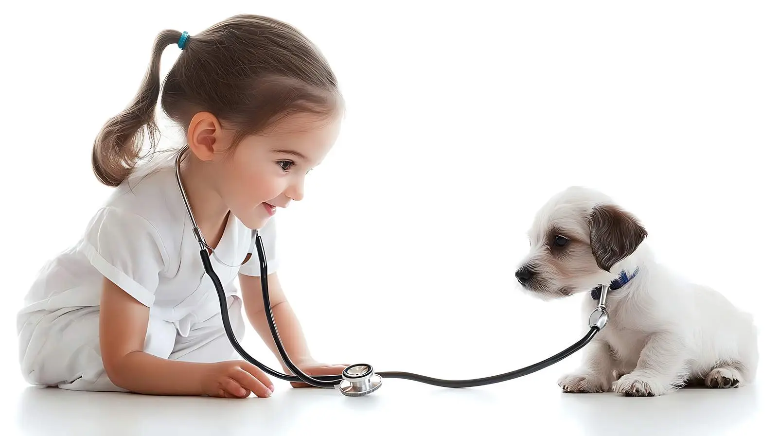 Veterinarian Examines Dog with Stethoscope — free download from Dotvec