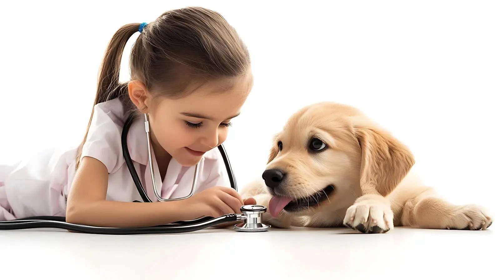Little Vet Listening to Dog Stethoscope — free download from Dotvec