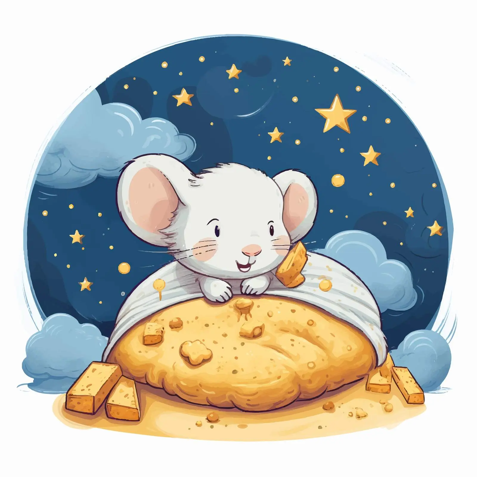 Cozy Mouse Dreams Under Cheesy Moon — free download from Dotvec