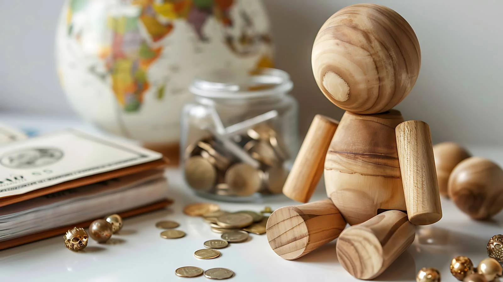 Miniature Doll on Earth Globe — free download from Dotvec