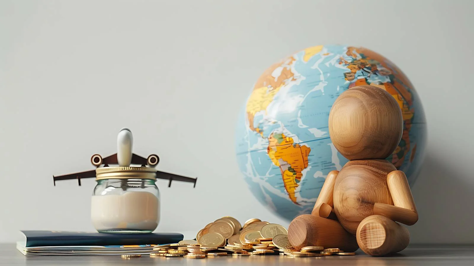 Miniature Doll on Earth Globe — free download from Dotvec