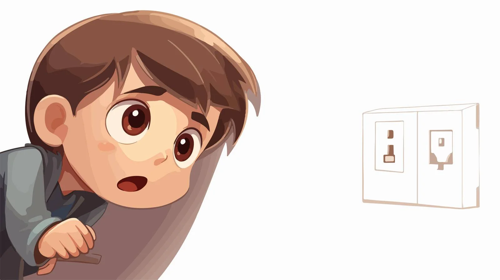 Curious Little Boy Plugging Iron — free download from Dotvec