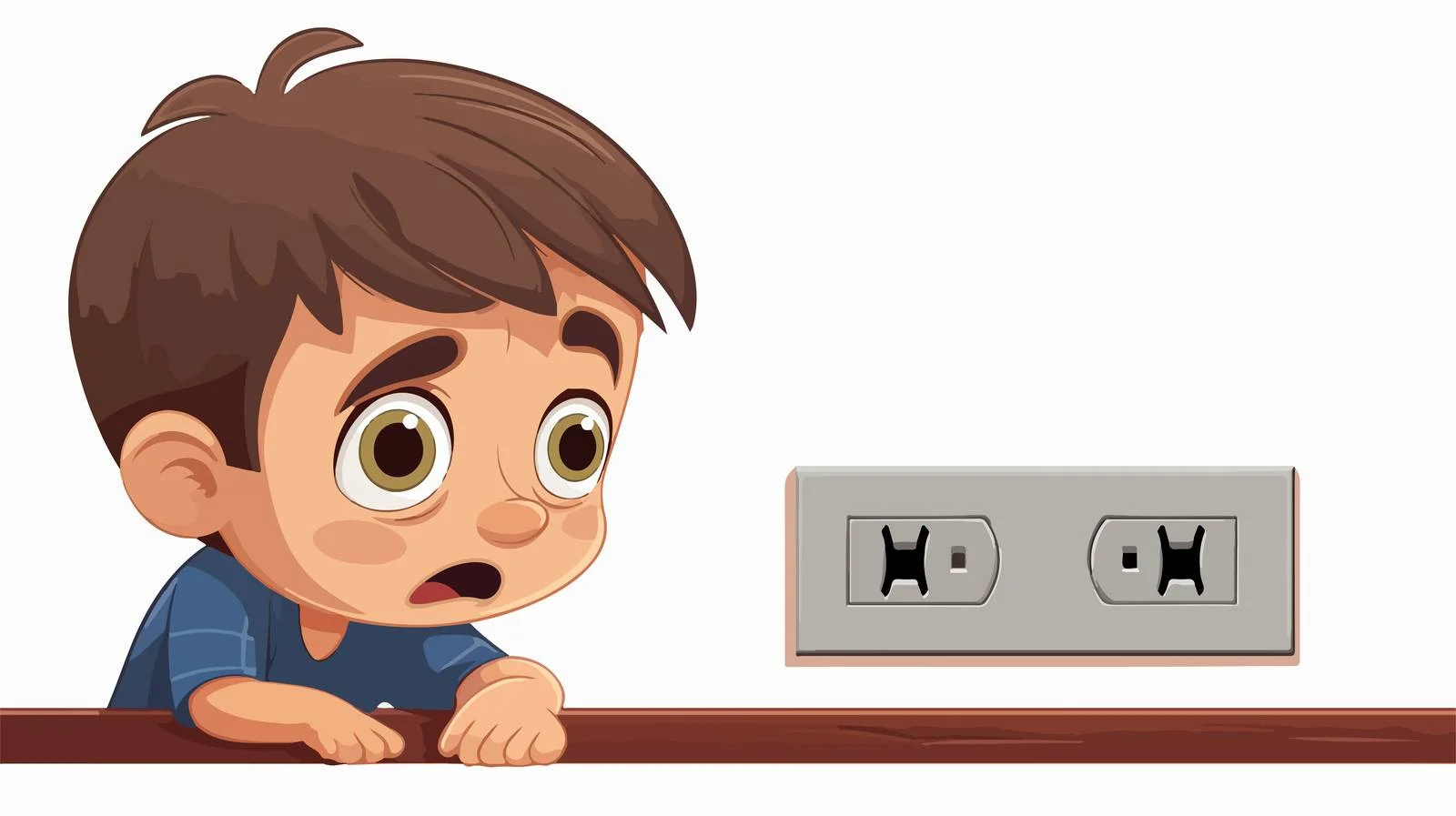 Curious Boy Plugging Electric Iron — free download from Dotvec